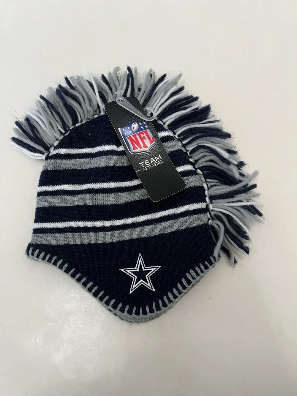 NWT NFL Dallas Cowboys Navy and Gray Infants Mohawk Knit Hat